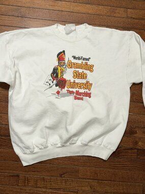 Vintage 90s Karl Kani Grambling State Tigers HBCU Crewneck Sweatshirt XL White
